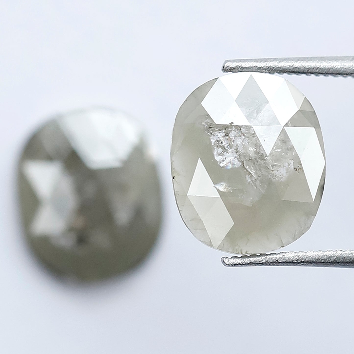 2.98 Ct Matching Cushion cut Loose Diamonds | Natural Grayish Rustic Diamond Pair for Earrings, Rings & Custom Jewelry