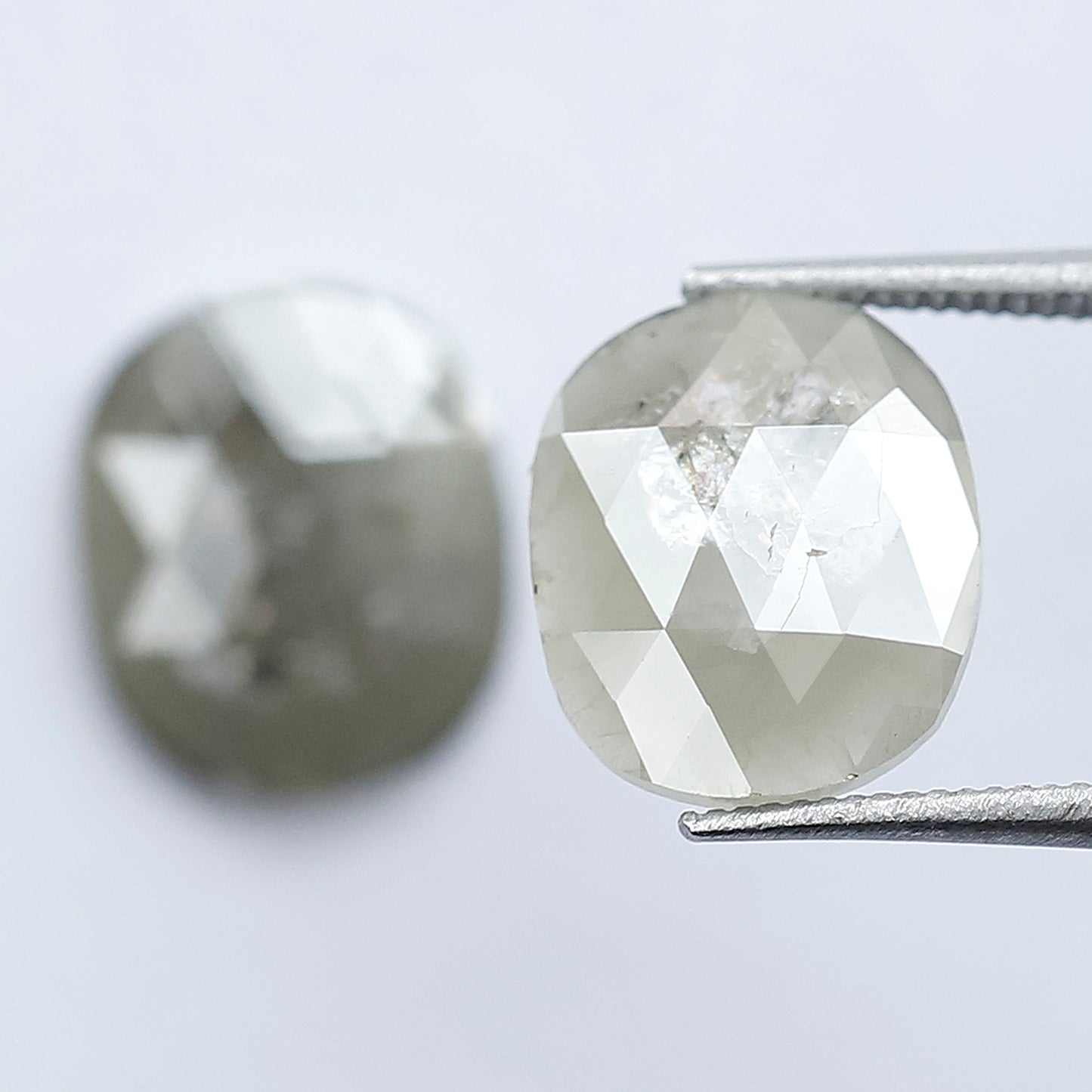 2.98 Ct Matching Cushion cut Loose Diamonds | Natural Grayish Rustic Diamond Pair for Earrings, Rings & Custom Jewelry