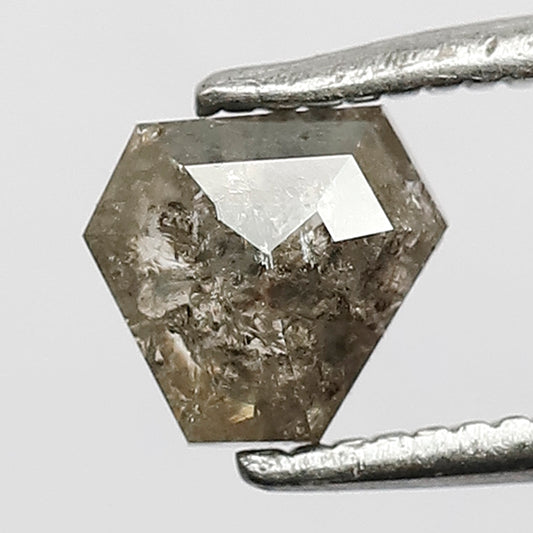 0.64 Ct Geometric Shape Gray Black Salt & Pepper Diamond | Natural Loose Diamond for Engagement Ring