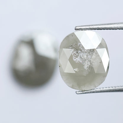 2.98 Ct Matching Cushion cut Loose Diamonds | Natural Grayish Rustic Diamond Pair for Earrings, Rings & Custom Jewelry