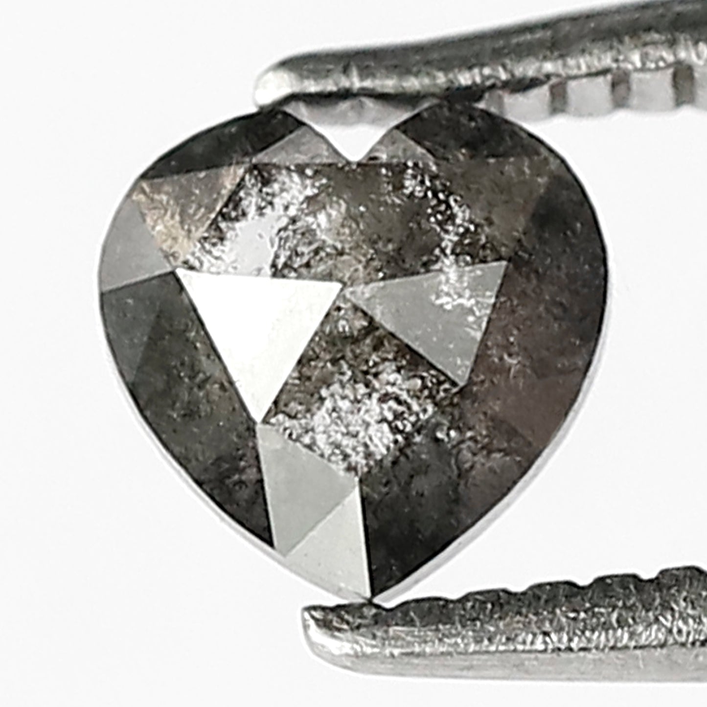 0.48 Ct Heart Shape Salt and Pepper Diamond, Gray Black Natural Loose Diamond, Conflict Free Proposal Ring Stone