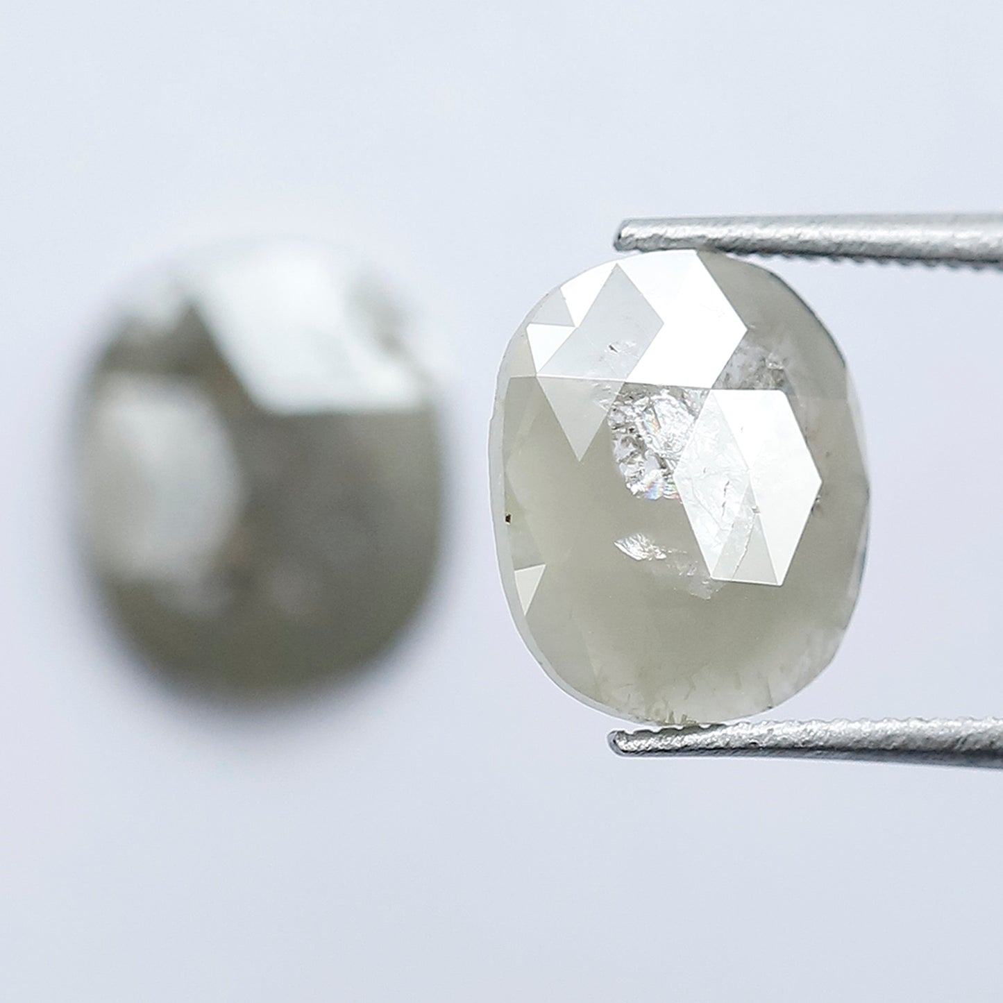 2.98 Ct Matching Cushion cut Loose Diamonds | Natural Grayish Rustic Diamond Pair for Earrings, Rings & Custom Jewelry