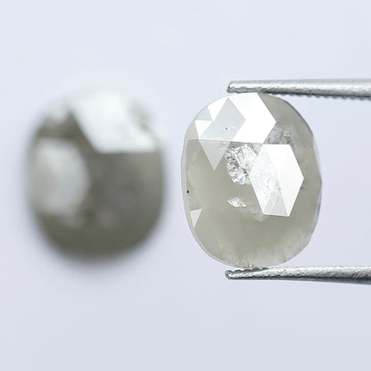 2.98 Ct Matching Cushion cut Loose Diamonds | Natural Grayish Rustic Diamond Pair for Earrings, Rings & Custom Jewelry