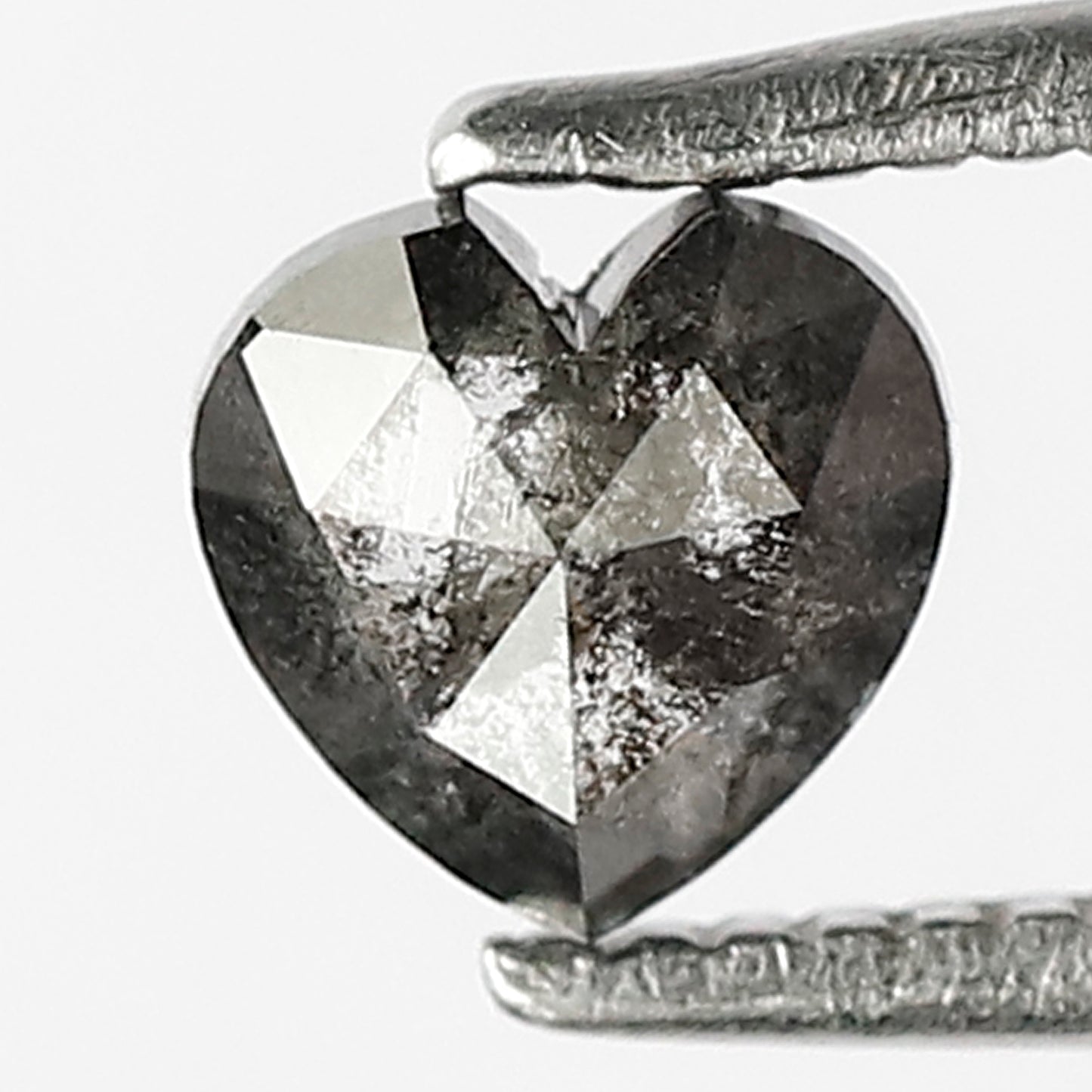 0.48 Ct Heart Shape Salt and Pepper Diamond, Gray Black Natural Loose Diamond, Conflict Free Proposal Ring Stone