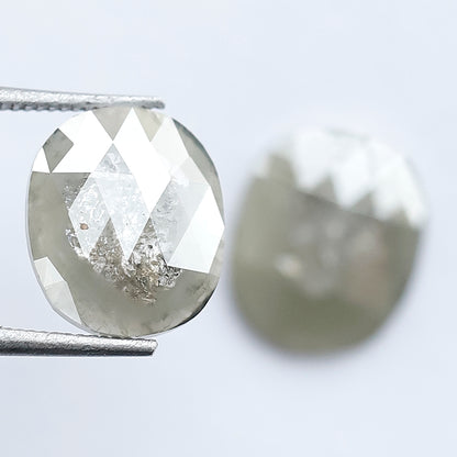 2.98 Ct Matching Cushion cut Loose Diamonds | Natural Grayish Rustic Diamond Pair for Earrings, Rings & Custom Jewelry