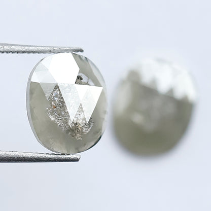 2.98 Ct Matching Cushion cut Loose Diamonds | Natural Grayish Rustic Diamond Pair for Earrings, Rings & Custom Jewelry
