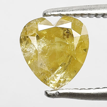 Natural Heart Shape 1.12 Ct Diamond, 6.5 MM Natural Yellow Rustic Diamond For Engagement Ring
