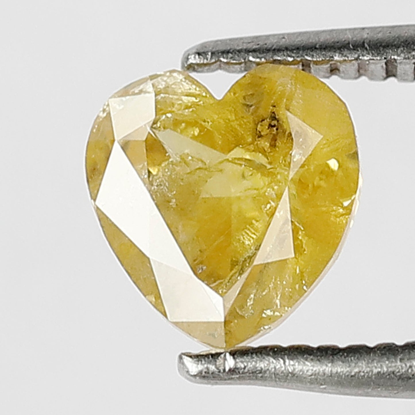 Natural Heart Shape 1.12 Ct Diamond, 6.5 MM Natural Yellow Rustic Diamond For Engagement Ring