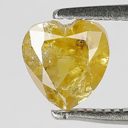 Natural Heart Shape 1.12 Ct Diamond, 6.5 MM Natural Yellow Rustic Diamond For Engagement Ring