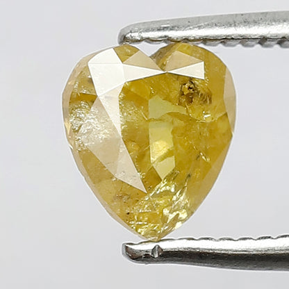 Natural Heart Shape 1.12 Ct Diamond, 6.5 MM Natural Yellow Rustic Diamond For Engagement Ring