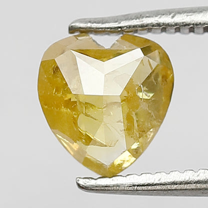 Natural Heart Shape 1.12 Ct Diamond, 6.5 MM Natural Yellow Rustic Diamond For Engagement Ring