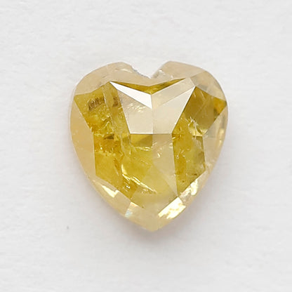 Natural Heart Shape 1.12 Ct Diamond, 6.5 MM Natural Yellow Rustic Diamond For Engagement Ring