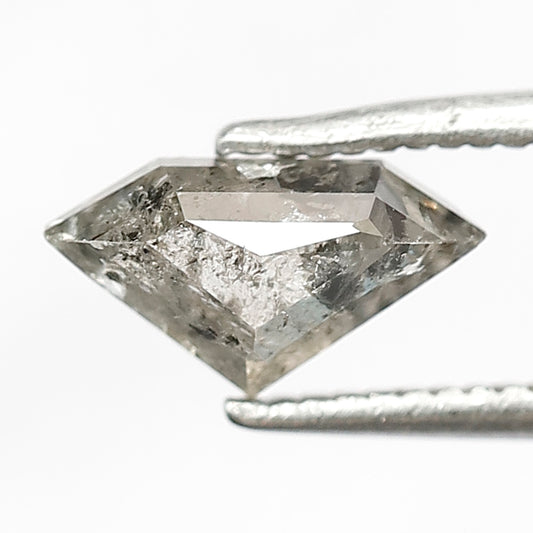 Geometric Cut 0.89 CT Salt and Pepper Diamond, Natural Gray Black Loose Earth Mined Diamond for Unique Pendant Jewelry