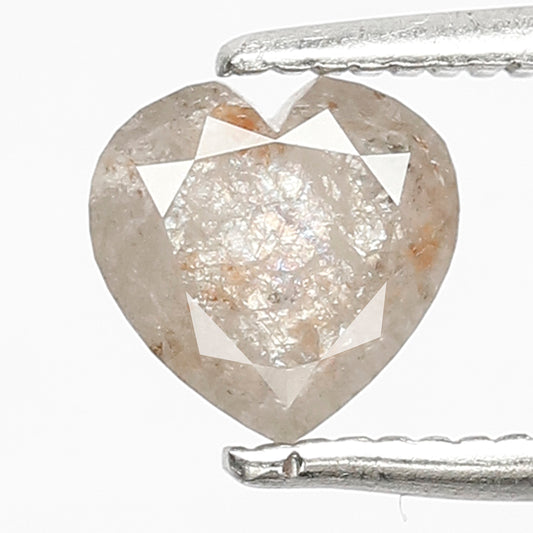 0.73 CT Heart Shape Rustic Loose Diamond 5.90 MM Natural Grayish Red Earth Mined Diamond For Birthday Gift