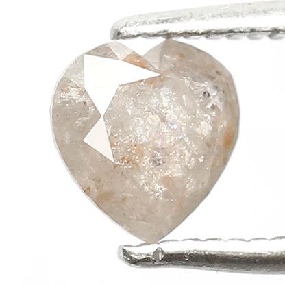 0.73 CT Heart Shape Rustic Loose Diamond 5.90 MM Natural Grayish Red Earth Mined Diamond For Birthday Gift