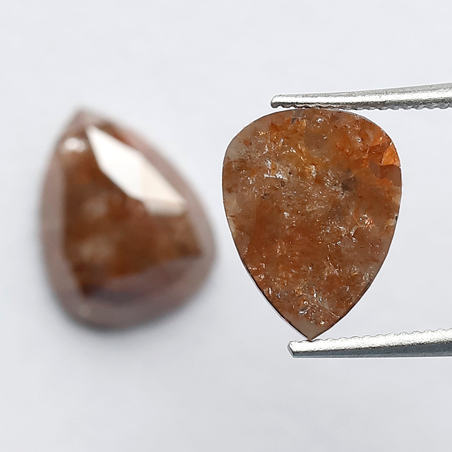 Pear Shape Rustic Diamonds Pair 3.46 Ct | Natural Red color Loose Diamonds for Earrings & Custom Jewelry