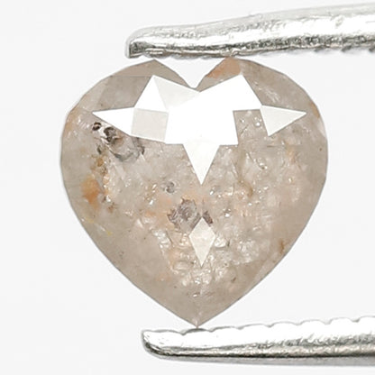 0.73 CT Heart Shape Rustic Loose Diamond 5.90 MM Natural Grayish Red Earth Mined Diamond For Birthday Gift