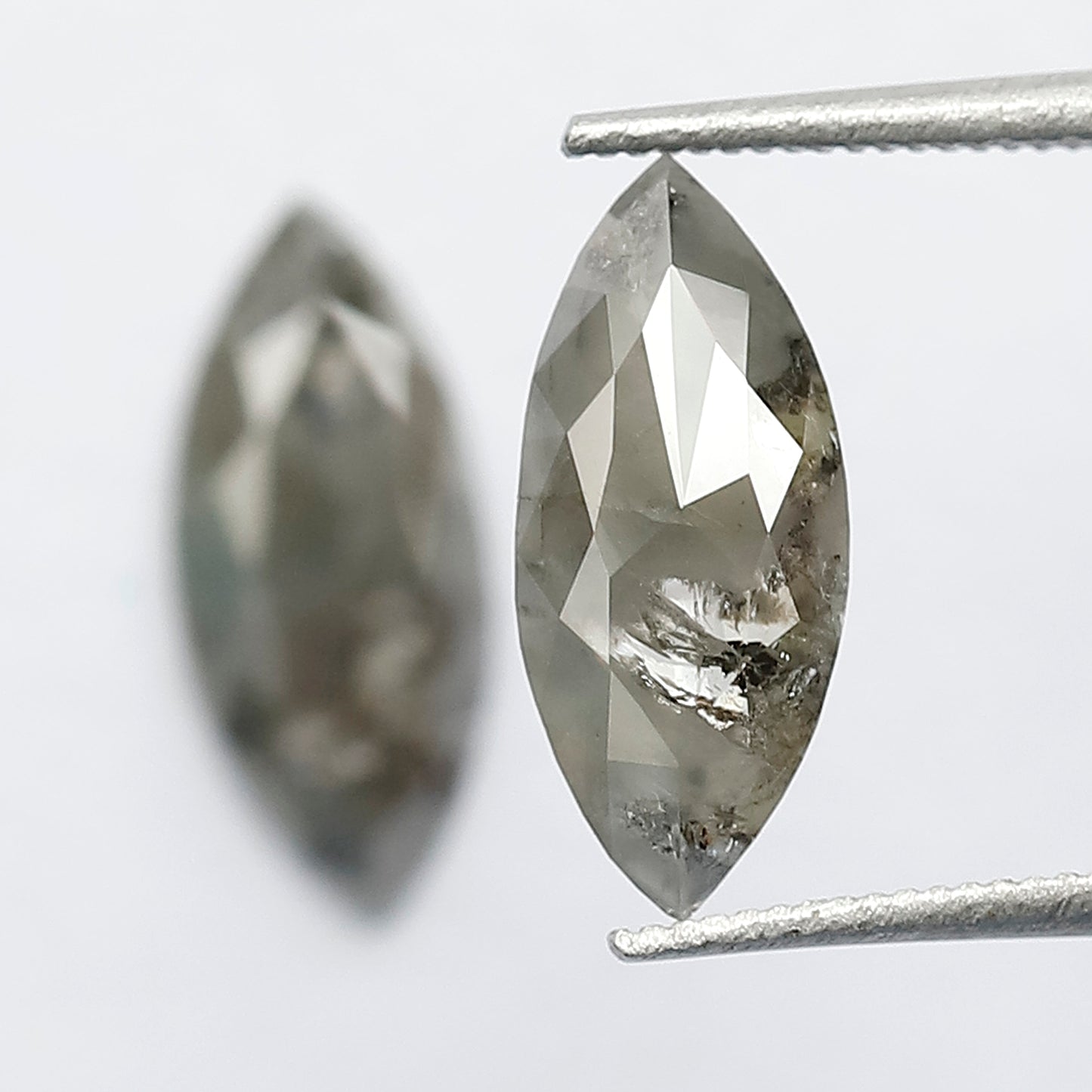 1.99 Ct Matching Marquise Cut Rustic Diamonds | 12.00 x 5.10 mm Earth Mined Grayish Loose Diamond Pair
