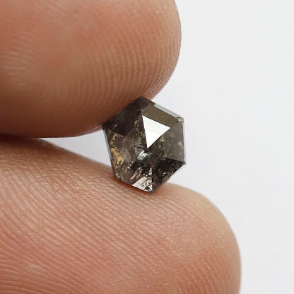 Natural 1.23 CT Modified Cut Diamond, 7.2 MM Natural Dark Brownish Conflict Free Diamond