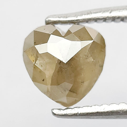 1.06 Ct Heart Shape Yellow Translucent Diamond | 5.9 mm Natural Rustic Conflict Free Diamond for Proposal Ring