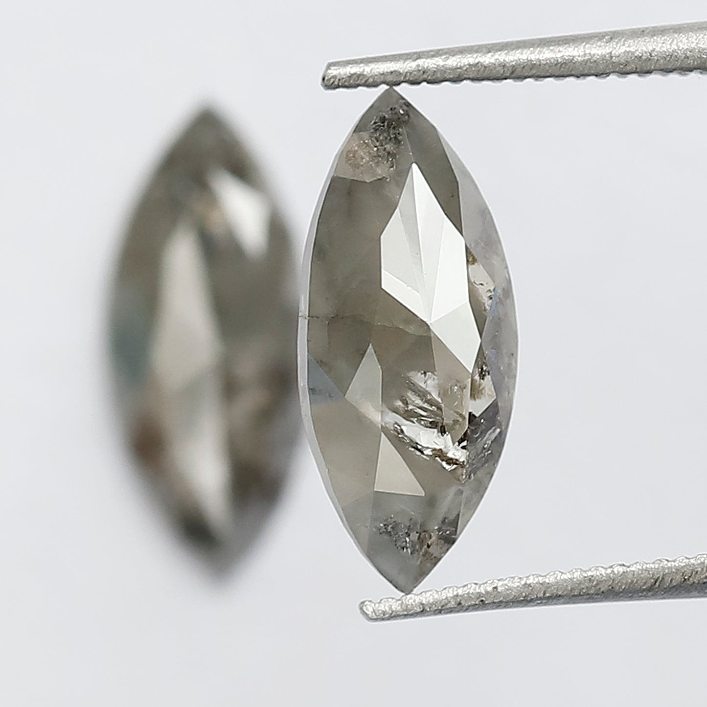 1.99 Ct Matching Marquise Cut Rustic Diamonds | 12.00 x 5.10 mm Earth Mined Grayish Loose Diamond Pair