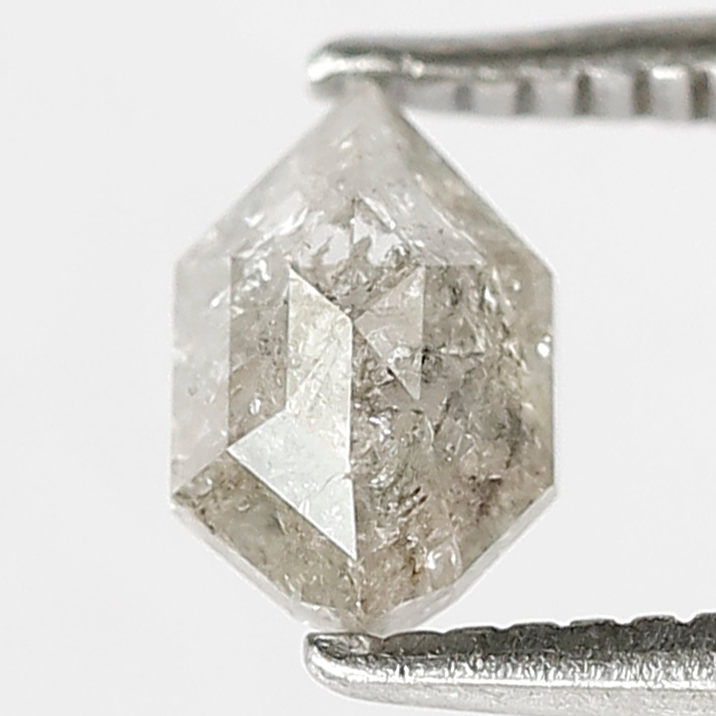 0.63 CT Geometric cut Gray Black Ethical Diamond, Natural Salt and Pepper Ethical Diamond For Custom Ring