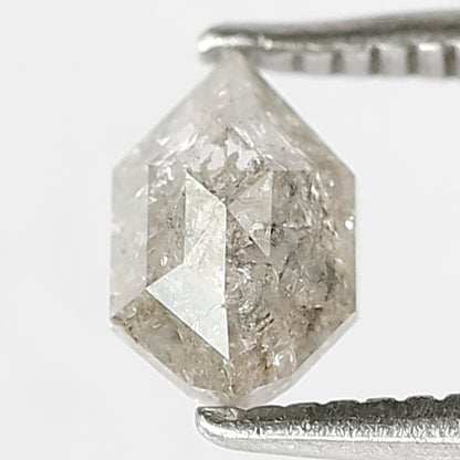 0.63 CT Geometric cut Gray Black Ethical Diamond, Natural Salt and Pepper Ethical Diamond For Custom Ring