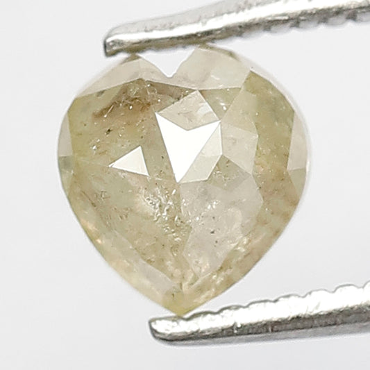 1.00 Ct Rustic Heart Cut Diamond | 5.70 mm Natural Light Yellow Loose Diamond for Jewelry