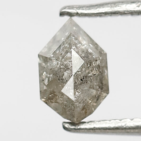 0.63 CT Geometric cut Gray Black Ethical Diamond, Natural Salt and Pepper Ethical Diamond For Custom Ring