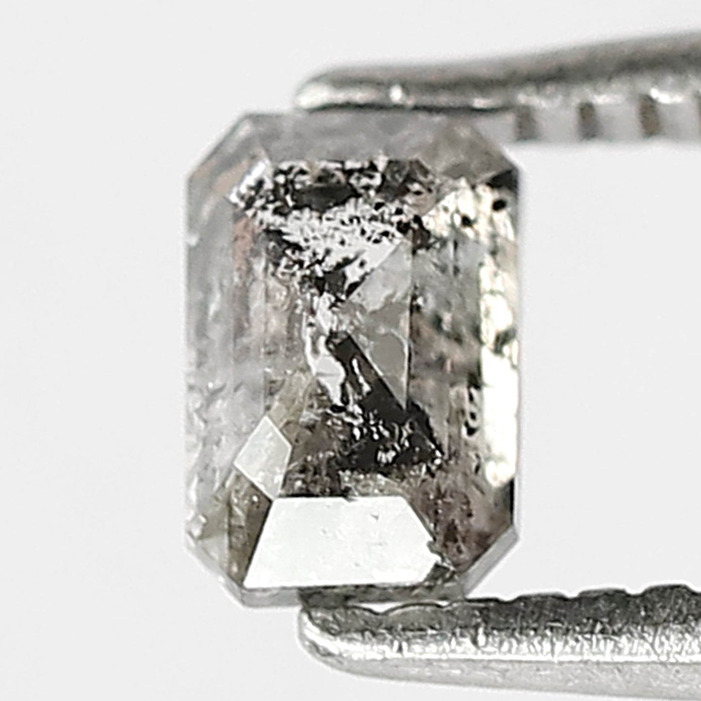 Natural Emerald Shape 0.47 CT Loose Diamond, 5.10 x 3.50 MM Salt and Pepper Ethically Sourced Diamond