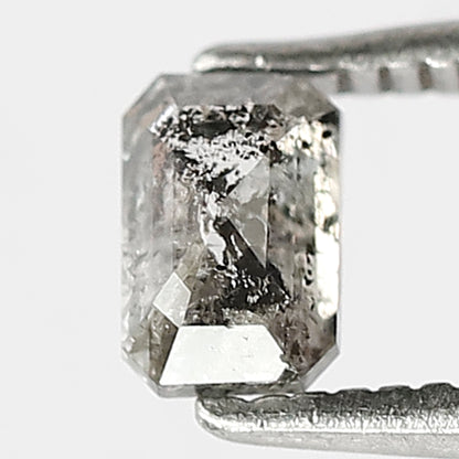 Natural Emerald Shape 0.47 CT Loose Diamond, 5.10 x 3.50 MM Salt and Pepper Ethically Sourced Diamond
