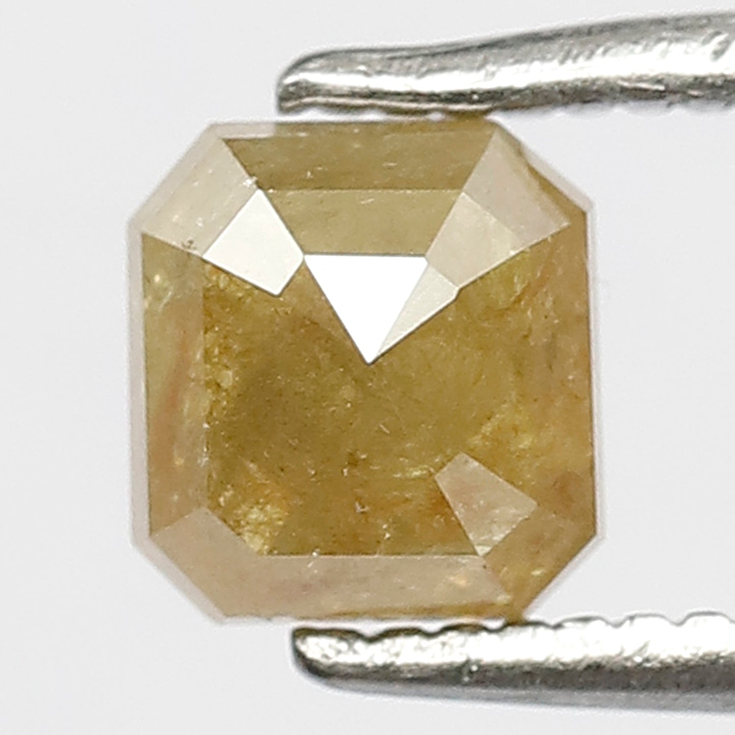 0.87 Ct Natural Yellowish Diamond | Square Cut 5.3 mm Rustic Loose Diamond for Jewelry