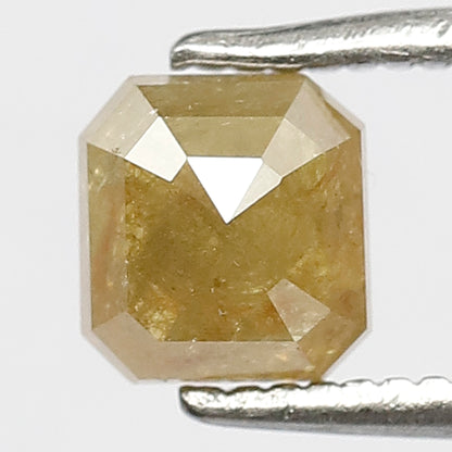 0.87 Ct Natural Yellowish Diamond | Square Cut 5.3 mm Rustic Loose Diamond for Jewelry