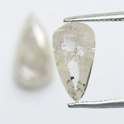 2.65 Ct Translucent Pear Shape Rustic Diamond Pair | Natural Misty White Loose Diamonds | 11.70 x 6.00 mm