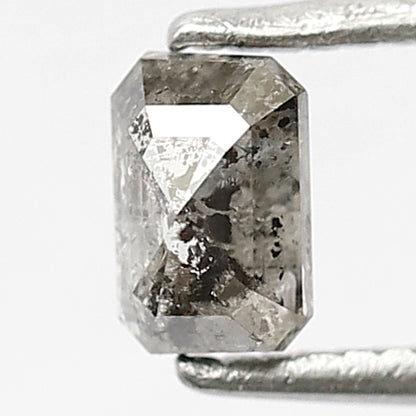 Natural Emerald Shape 0.47 CT Loose Diamond, 5.10 x 3.50 MM Salt and Pepper Ethically Sourced Diamond