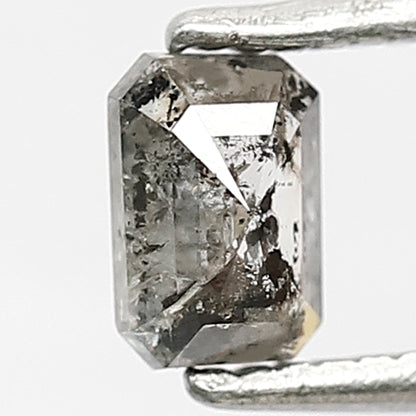 Natural Emerald Shape 0.47 CT Loose Diamond, 5.10 x 3.50 MM Salt and Pepper Ethically Sourced Diamond