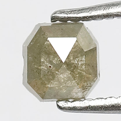 0.44 CT Square Emerald Rustic Diamond, Natural Greenish Loose Diamond For Making Engagement Ring