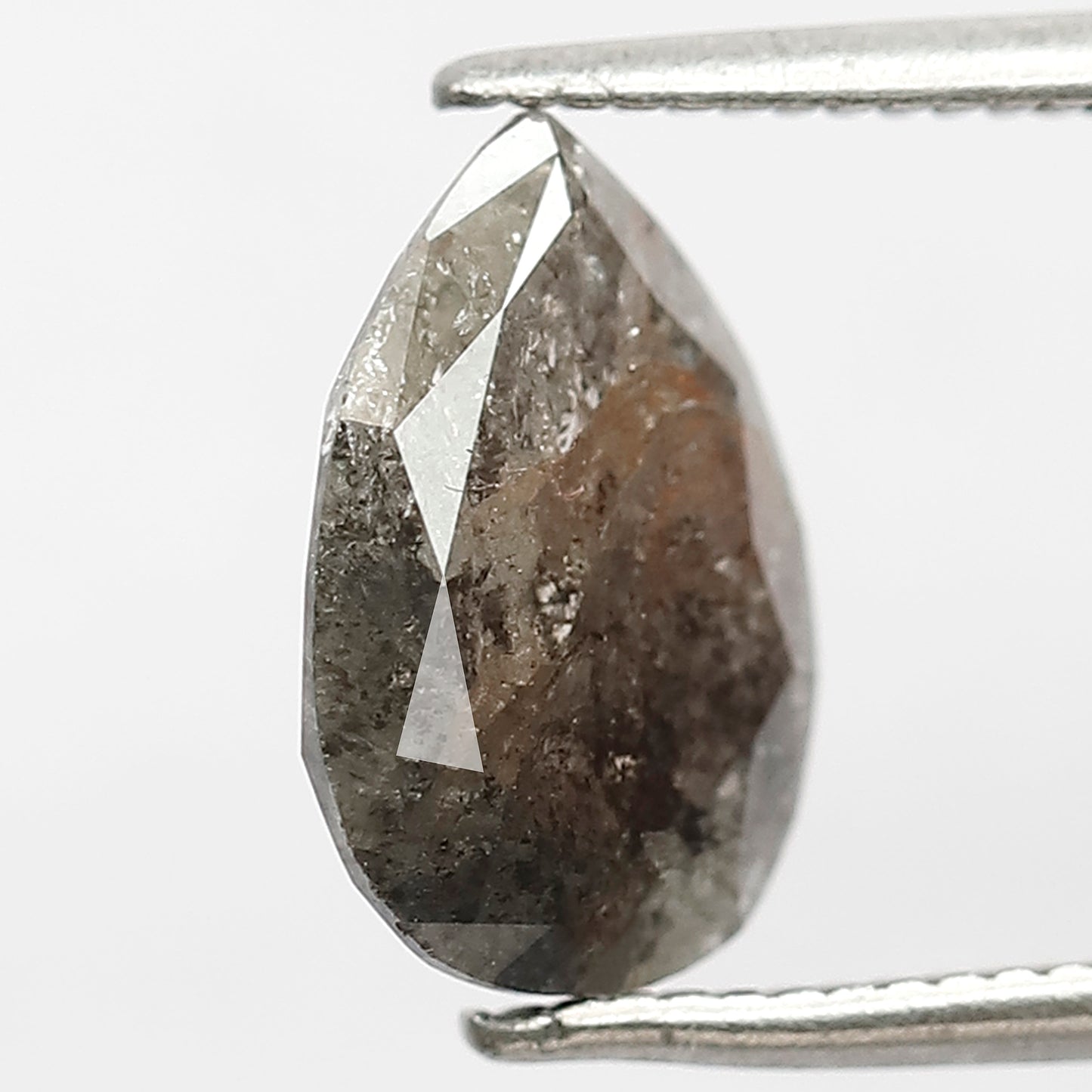 2.20 CT Pear Cut Salt and Pepper Diamond, Natural Gray Black Conflict Free Loose Diamond for Women Ring Design