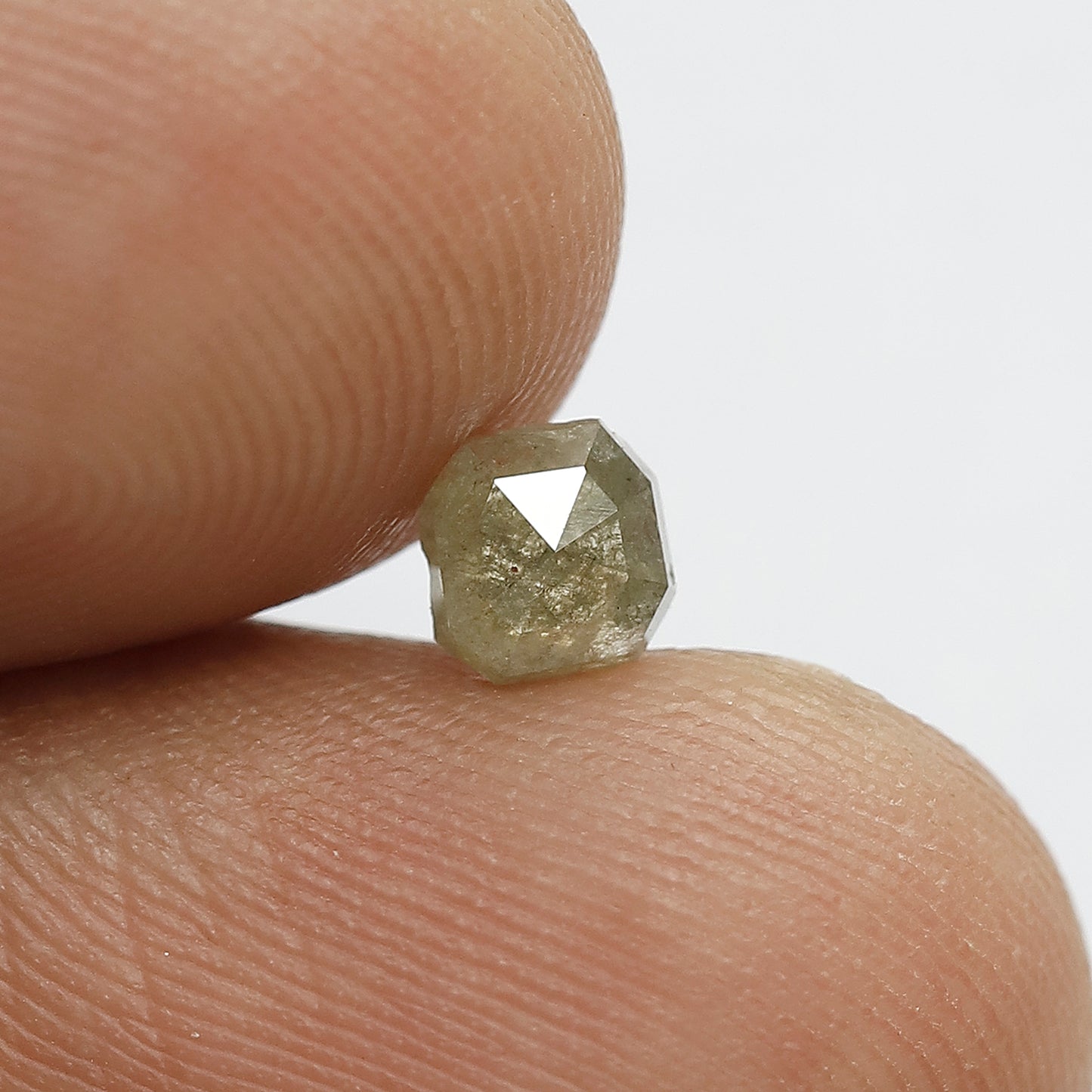 0.44 CT Square Emerald Rustic Diamond, Natural Greenish Loose Diamond For Making Engagement Ring