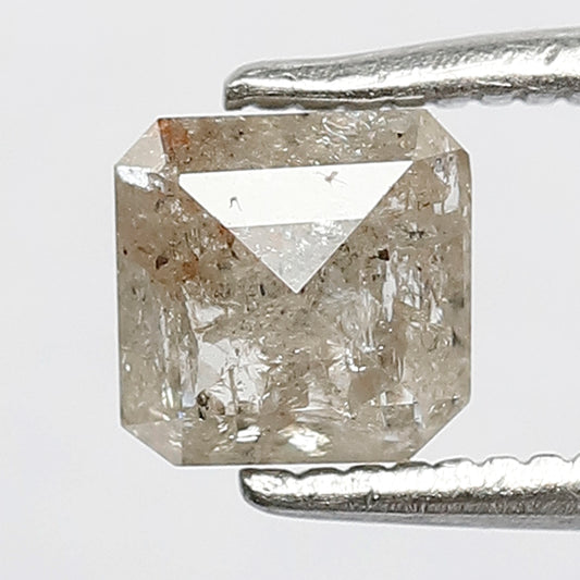 Natural Square Emerald 0.80 CT, 5 x 5 MM Translucent Gray Diamond For Wedding Band