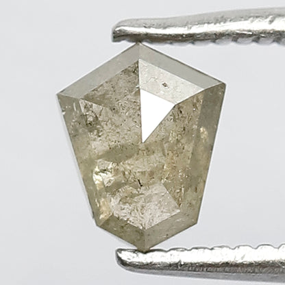 0.66 Ct Shield Shape Light Green Diamond | Natural Rustic Conflict Free Loose Diamond for Custom Ring