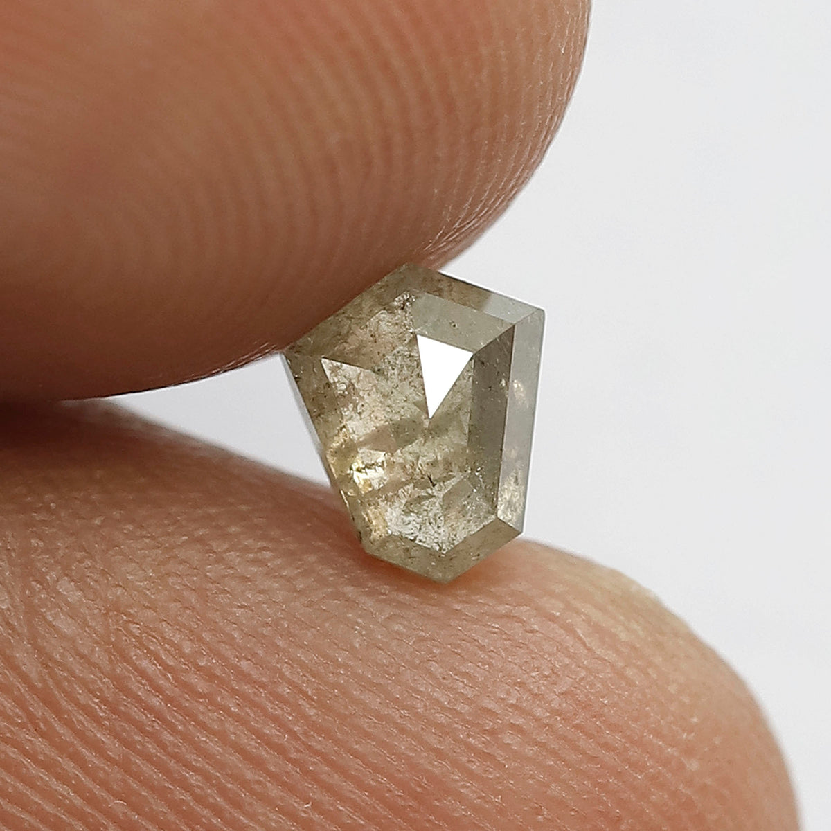 0.66 Ct Shield Shape Light Green Diamond | Natural Rustic Conflict Free Loose Diamond for Custom Ring