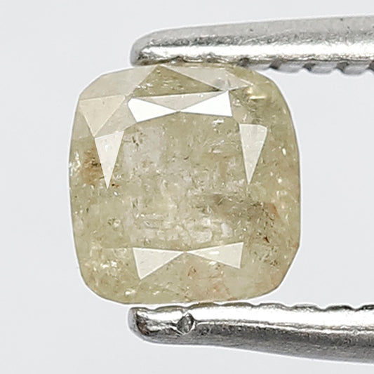 4.6 mm Cushion Shape 0.61 Ct Natural Light Yellow Rustic Loose Diamond For Wedding Ring