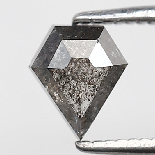 0.83 Ct Geometric Shape Salt and Pepper Diamond 6 MM Grey Black Color Natural Loose Diamond