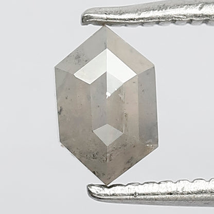 0.60 Ct Elongated Hexagon Natural Grayish Rustic Diamond | Loose Stone for Wedding Band