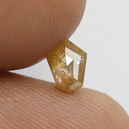 0.35 Ct Shield Shape Yellow Rustic Diamond | Natural 5.5 mm Loose Earth Mined Diamond