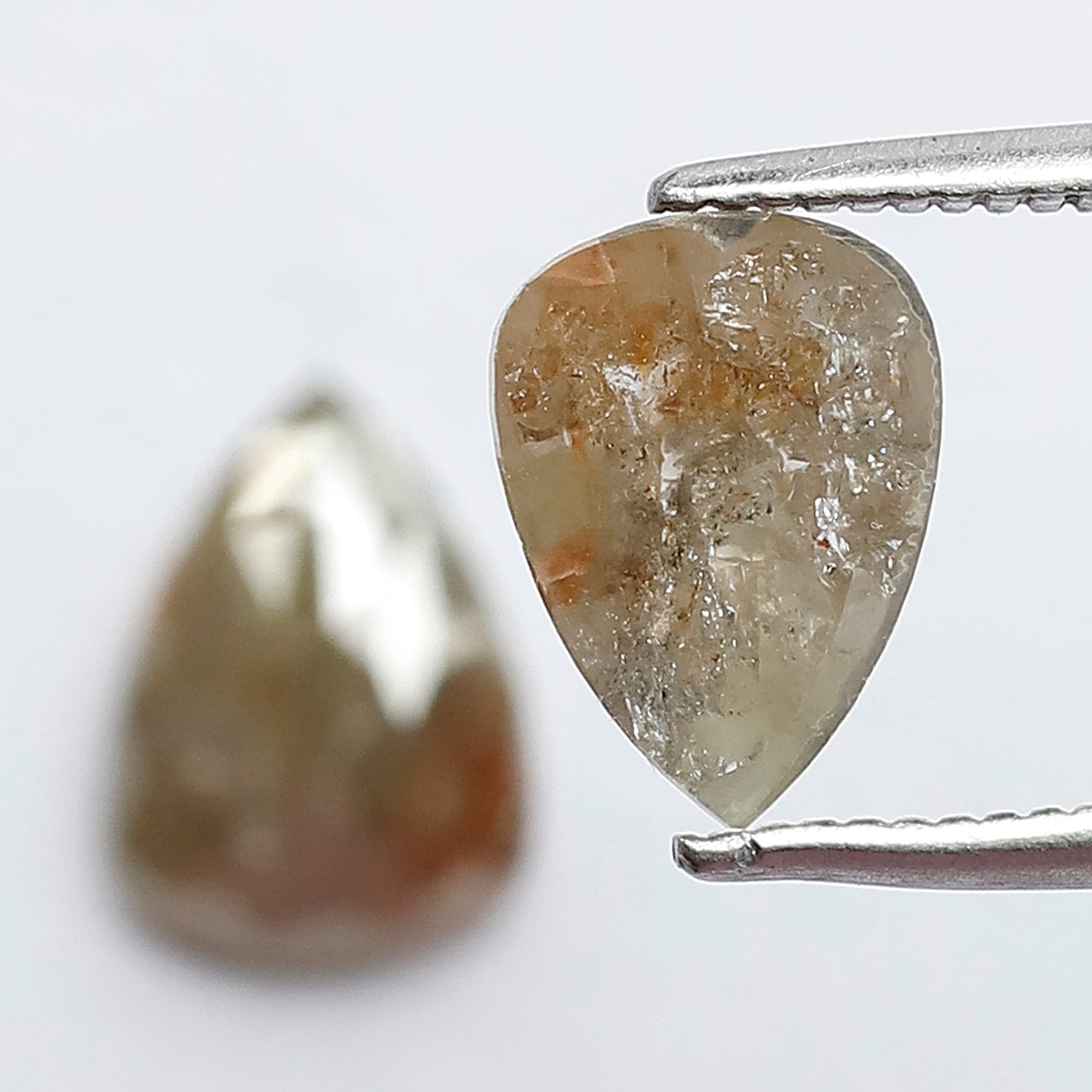 Pear Shape Rustic Loose Diamond Pair 2.11 Ct | Natural Brownish Gray Diamonds for Earrings & Custom Jewelry