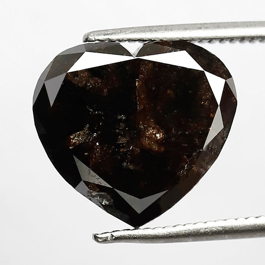 Natural 6.76 Ct Brown Red Heart Diamond | 11.5 mm Rustic Loose Proposal Ring Stone