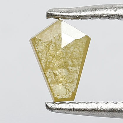 0.27 CT Modified Cut Loose Diamond, Natural Yellow Rustic Diamond For Custom Pendant And Ring