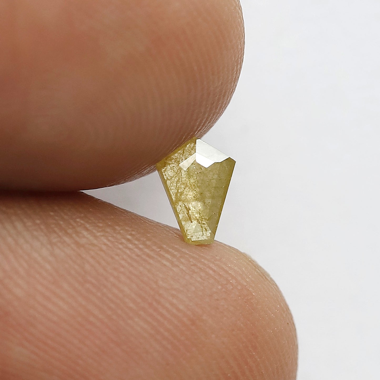 0.27 CT Modified Cut Loose Diamond, Natural Yellow Rustic Diamond For Custom Pendant And Ring